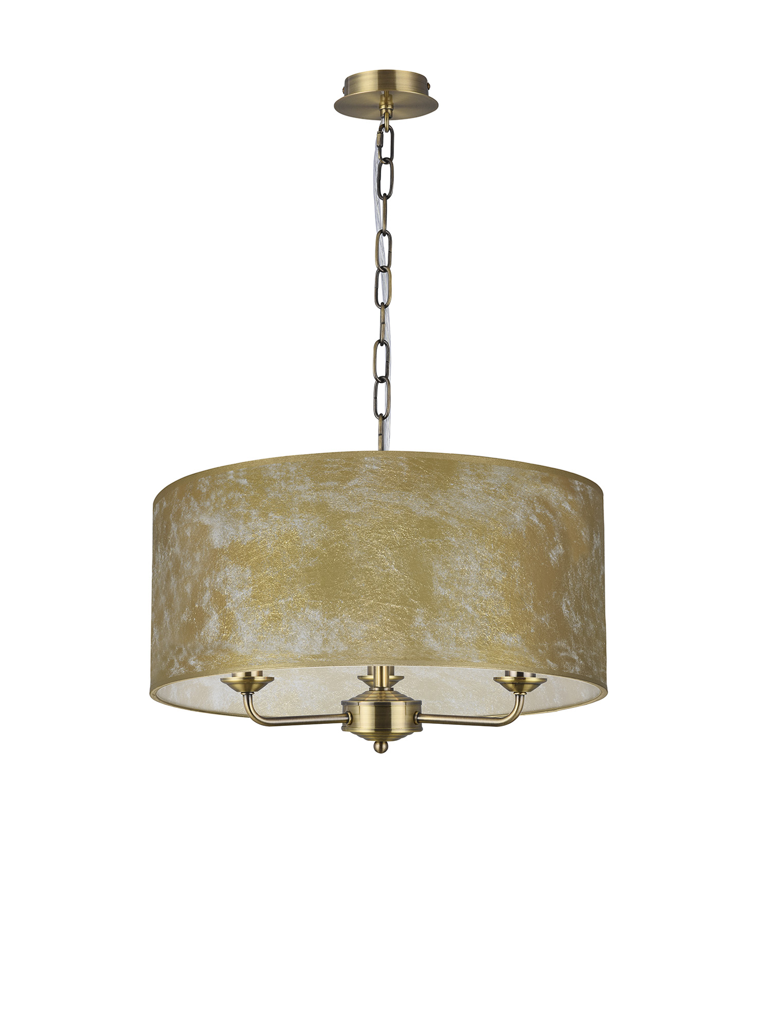 Banyan 50cm 3 Light Pendant Antique Brass, Gold Leaf DK0855  Deco Banyan